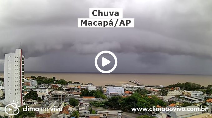 na imagem mostra o avanço de chuva sobre a cidade de macapá ao norte do país